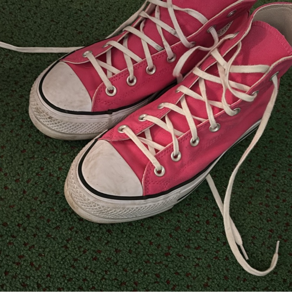 Converse Pink and White High-Tops
